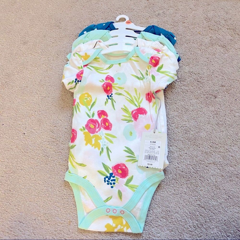 4 pack baby girl bodysuits